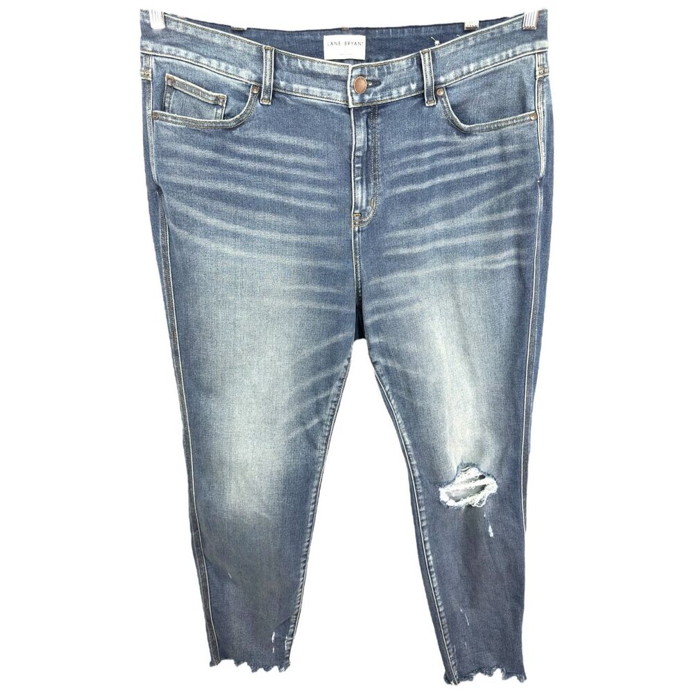 Lane Bryant Plus Size 20 Jeans‎ Ripped Distressed Raw Hem Skinny Stretch 475